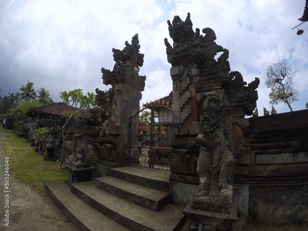 Asian country Indonesia. Bali island. Temple architecture