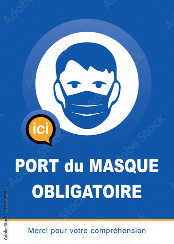 PORT DU MASQUE OBLIGATOIRE avec débord
