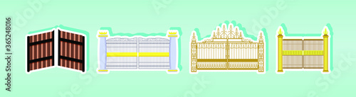 set of gate icons. vector illustration