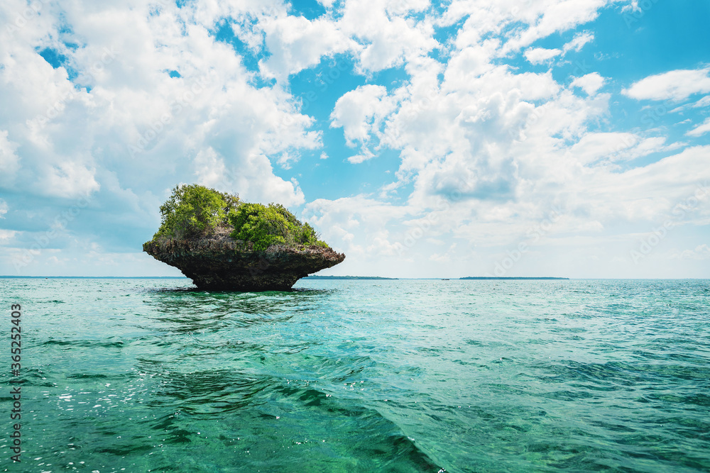 Rock in water in Zanzibar