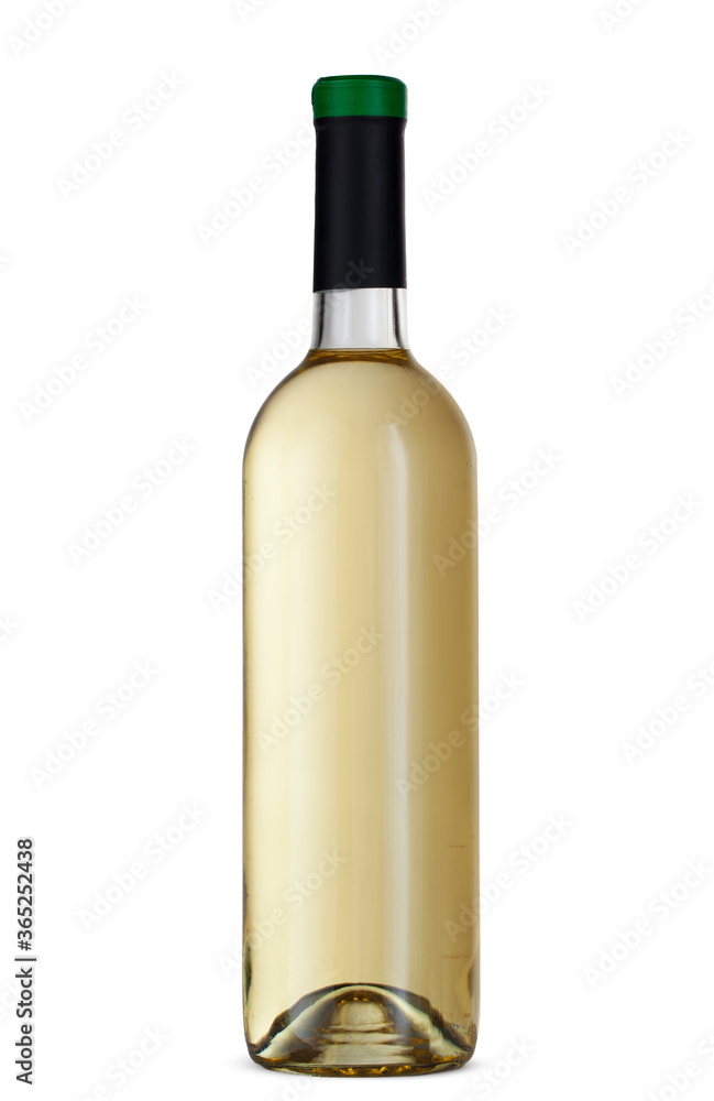 Wine bottle isolated on white background, front view Wine bottle isolated on white background, front view