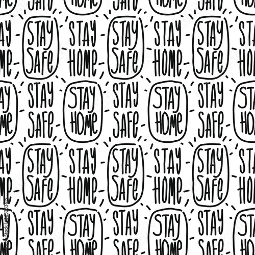 Stay home, stay safe color pattern vector illustration for posters, flyers, cards, stickers, and professional design.