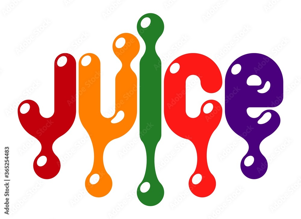 Fototapeta premium Colourful tropic fruit juice text design pattern