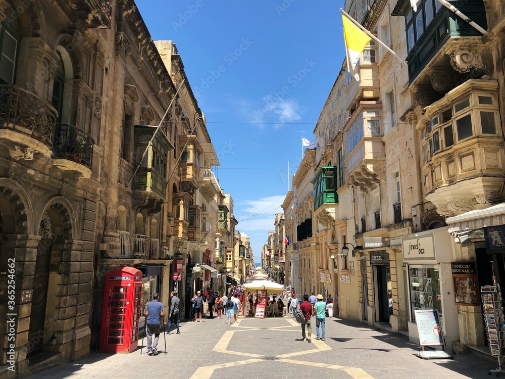 Islands European country Malta. Capital city Valetta, beautiful medieval arcitecture