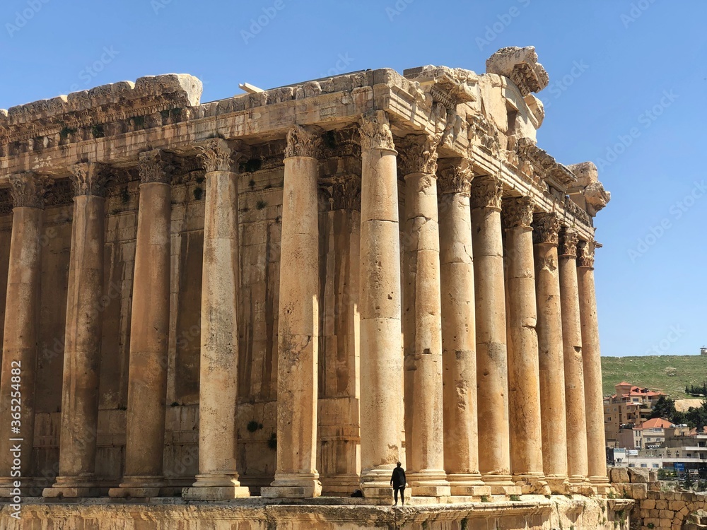 Lebanon, middle east. Ancient city of Baalbek and great temple. World heritage