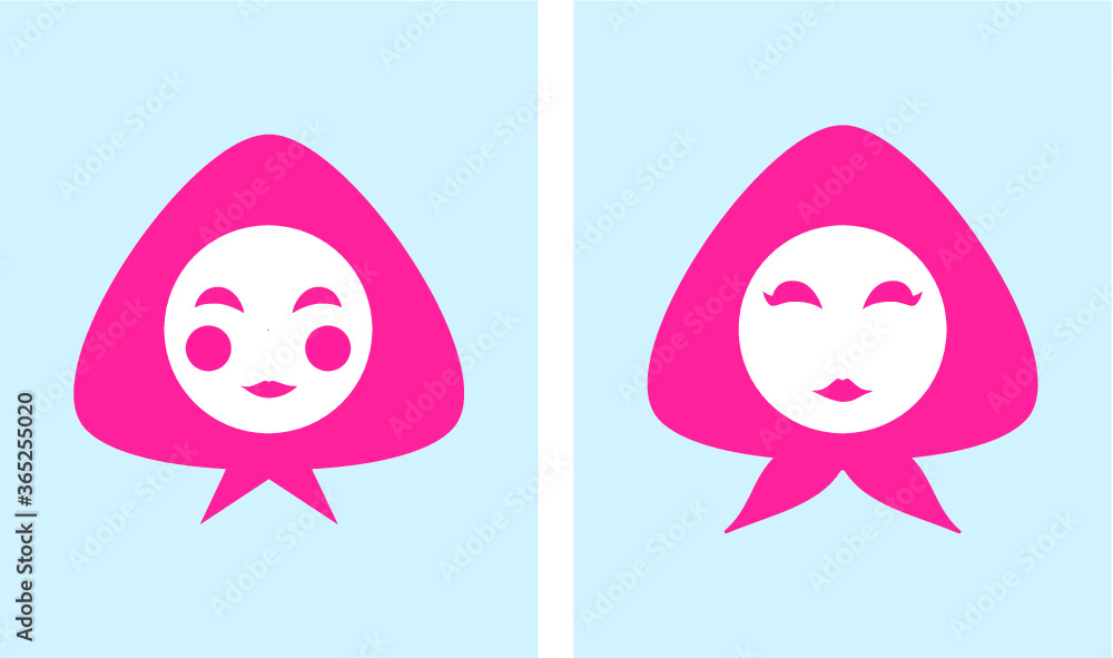 Girl in pink scarf. Vector illustration. Girl in pink scarf. Vector illustration.