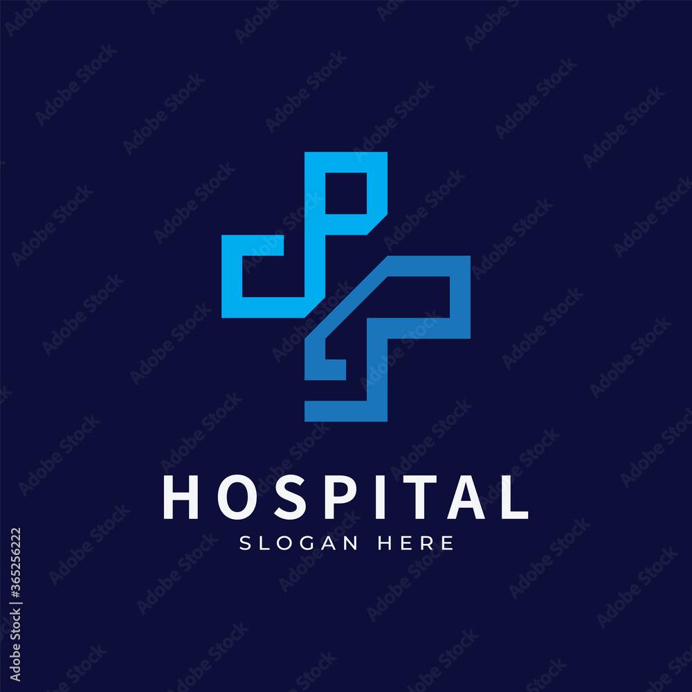 Health logo with initial letter P J, JP, P J logo designs concept. Medical health-care logo designs template. Health logo with initial letter P J, JP, P J logo designs concept. Medical health-care logo designs template.