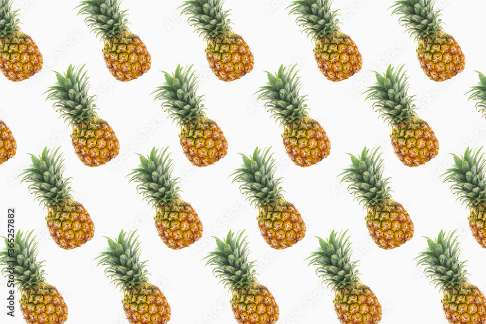 Fruit pattern from real pineapple photographs on white background. Fruit pattern from real pineapple photographs on white background.