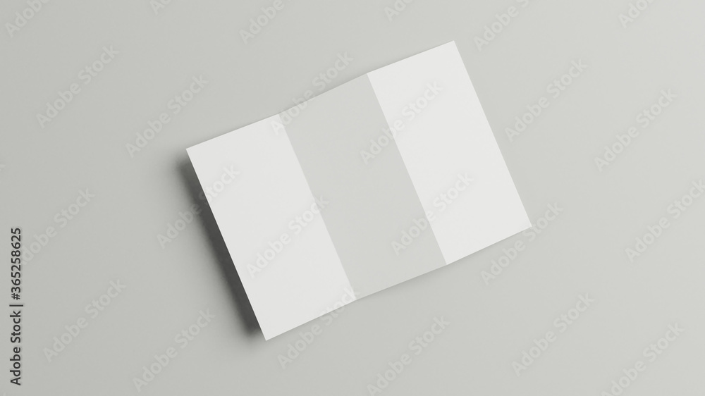 A4 Tri-Fold Brochure Mockup -3D Illustration A4 Tri-Fold Brochure Mockup -3D Illustration