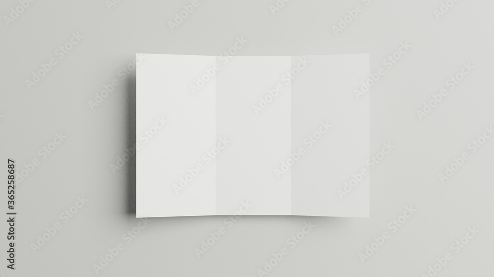 A4 Tri-Fold Brochure Mockup -3D Illustration A4 Tri-Fold Brochure Mockup -3D Illustration