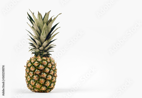 Natural pineapple isolated on white background with copy space.