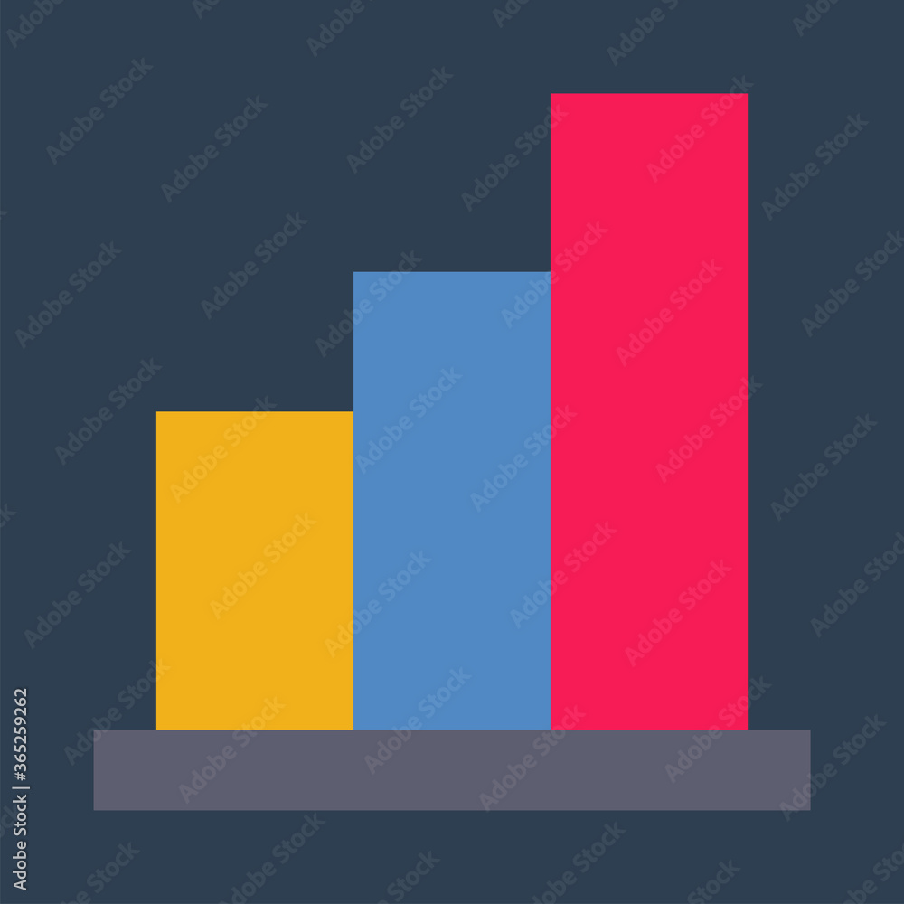 Business & finance, Graph bars, Flat color icon. Business & finance, Graph bars, Flat color icon.