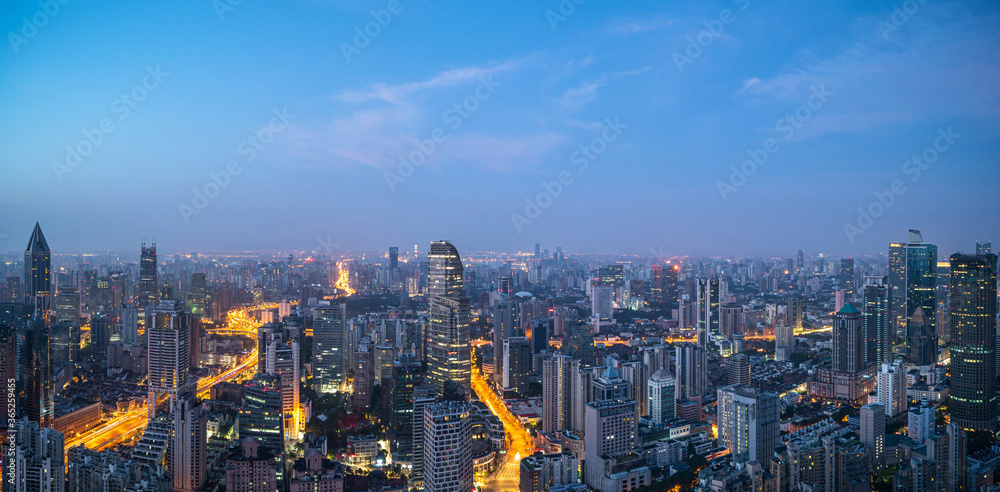 city skyline in shanghai china