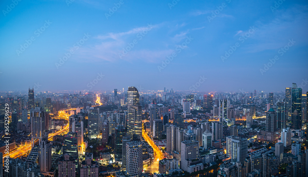 Obraz premium city skyline in shanghai china