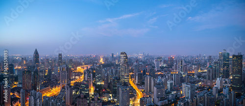 Canvas Print city skyline in shanghai china