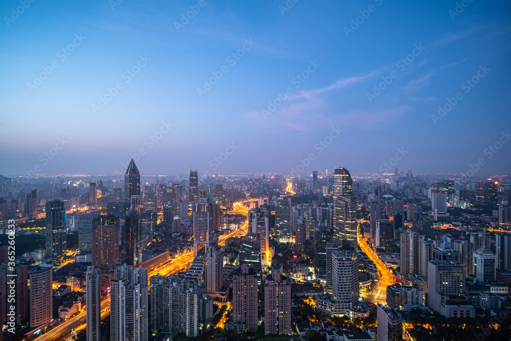 Fototapeta premium panoramic city skyline in shanghai china