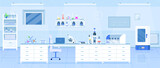 Chemistry laboratory flat color vector illustration