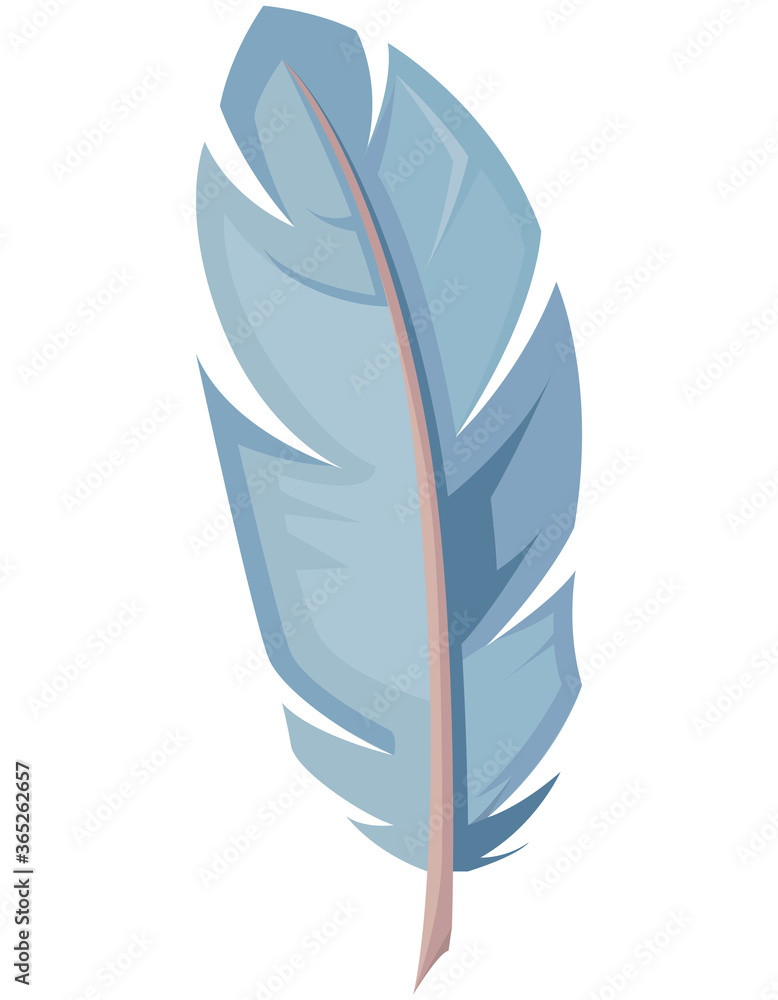 Feather isolated on white background. Single object in cartoon style. Feather isolated on white background. Single object in cartoon style.