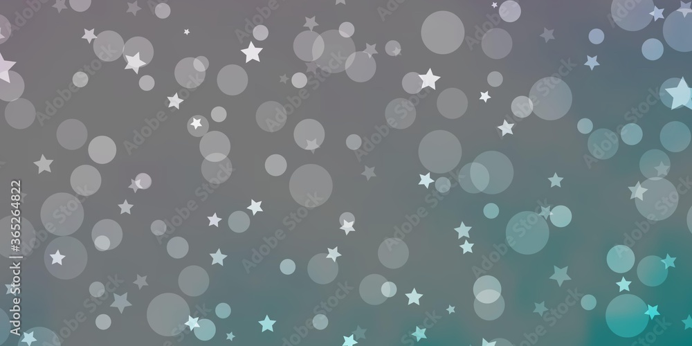 Light Pink, Blue vector template with circles, stars. Colorful disks, stars on simple gradient background. Template for business cards, websites.