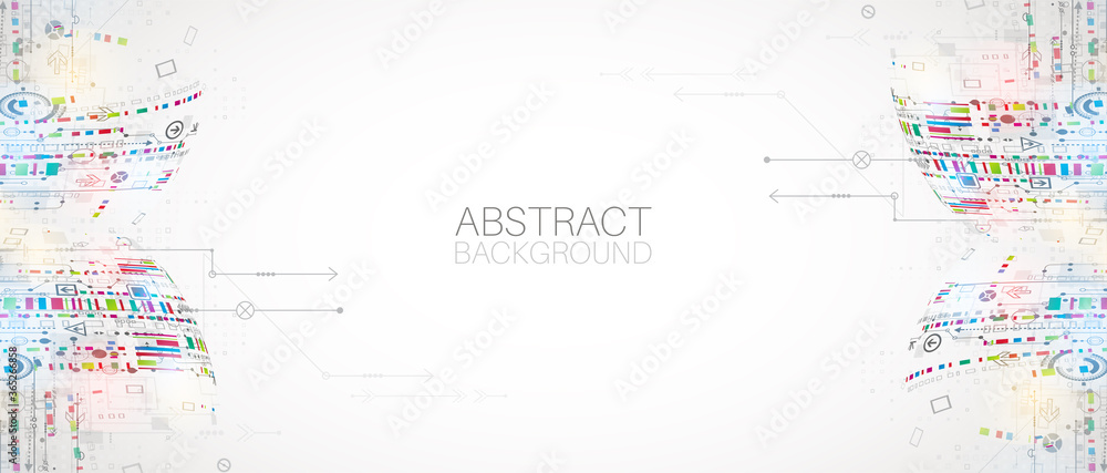Obraz premium Abstract technology half - sphere background. Global network concept. Vector illustration.