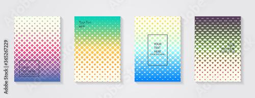 Minimal modern cover design. Dynamic colorful gradients. Future geometric patterns. Blue, pink, yellow, green, orange, purple placard poster template.