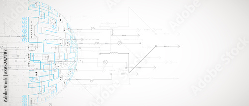 Abstract technology half - sphere background. Global network concept. Vector illustration.