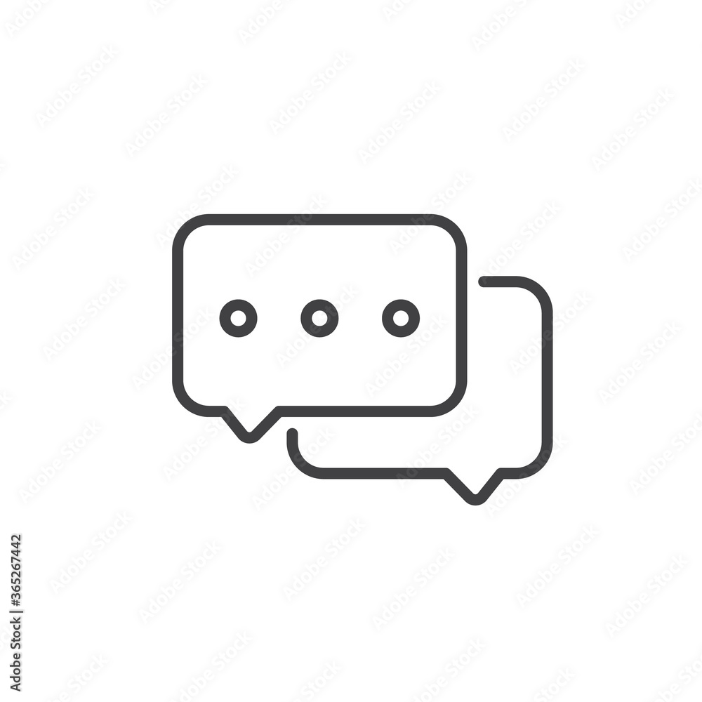 Square speech bubbles outline icon Square speech bubbles outline icon