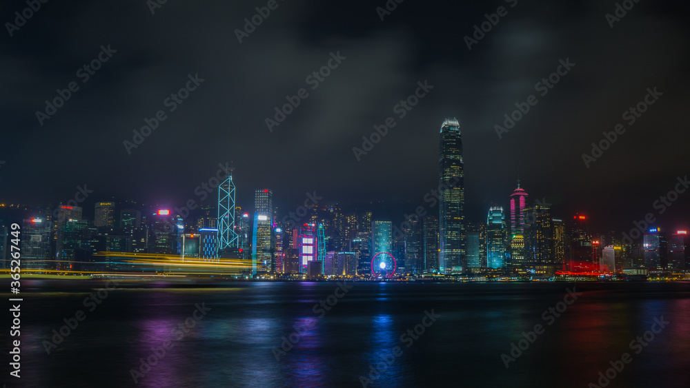 Fototapeta premium panoramę hongkongu w nocy