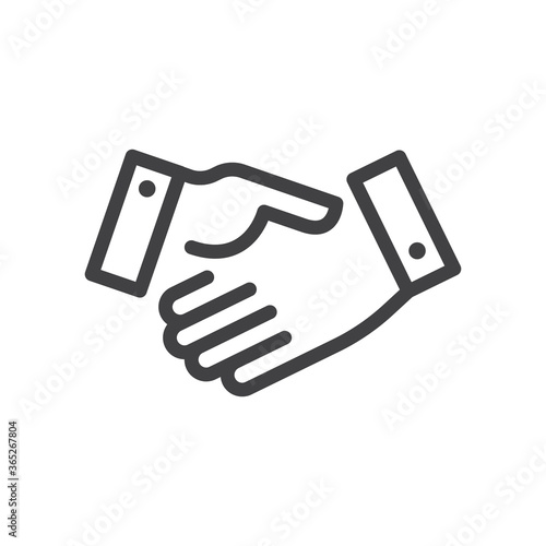 Business handshake icon contract agreement flat symbol