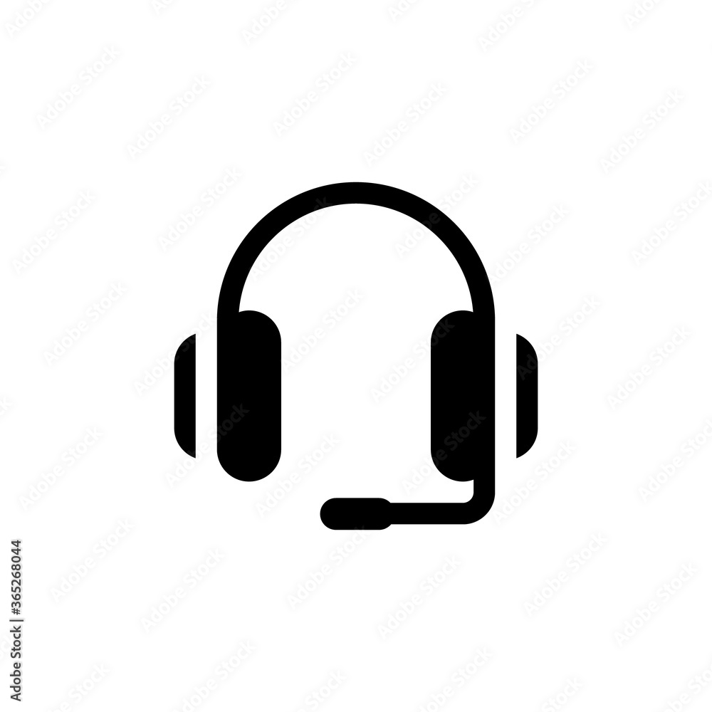 Customer service or headphone flat vector icon for apps and websites Customer service or headphone flat vector icon for apps and websites