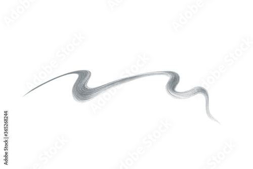 Gray hair on white background, isolated. Thin thread