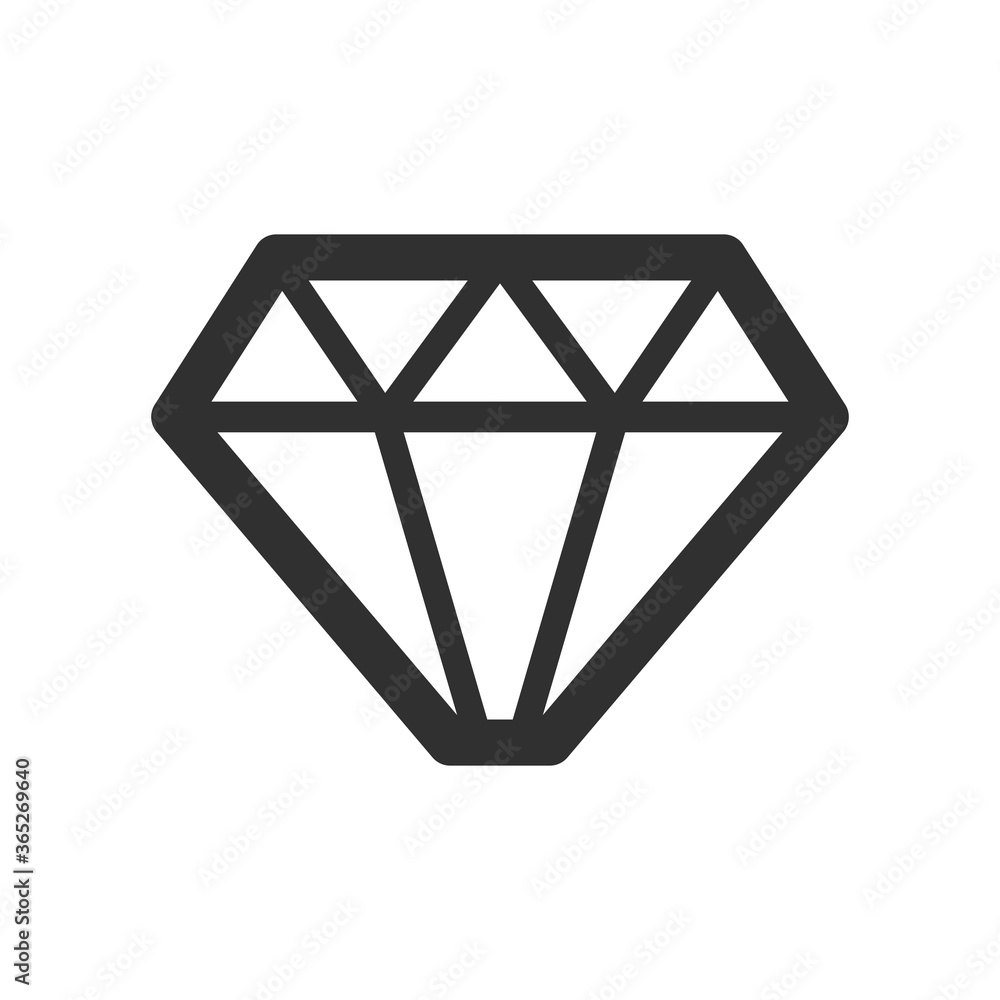 Crystal stone line icon. Crystal stone line icon.