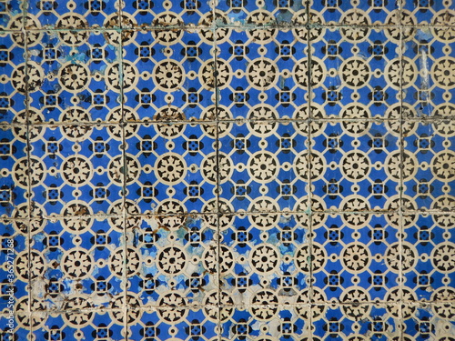 Geometric shapes of tiles adorning homes in Portugal