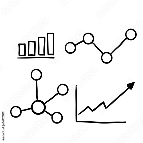 hand drawn doodle graph illustration vector line style