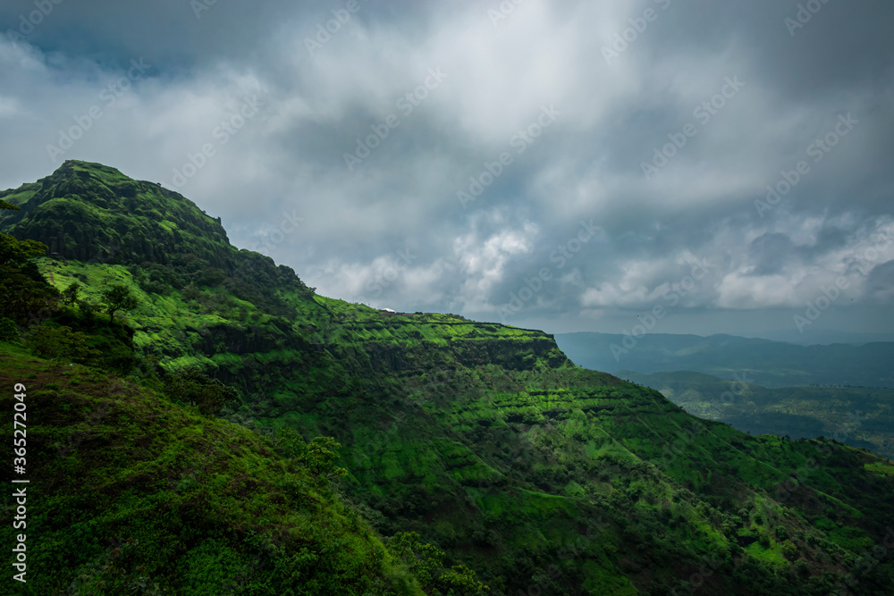 Beautiful landscape view from side of the mountain