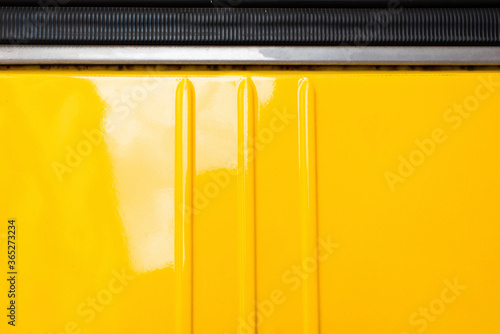 Billede på lærred Close-up detail of a Black Yellow vintage citroen 2cv car
