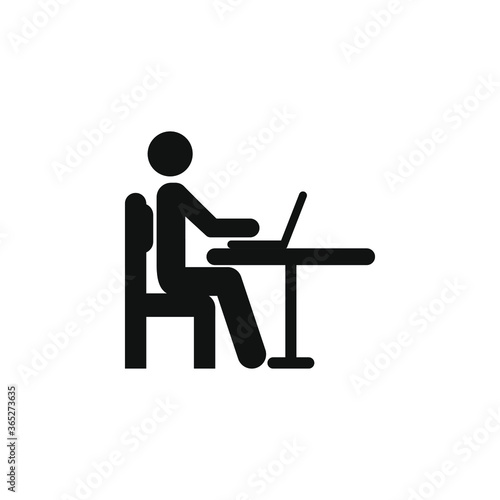 Businessmen working on computer icon design isolated on white background. Vector illustration