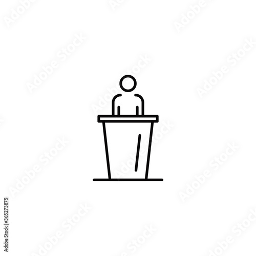 Lecture Front of Dais line icon flat design element of UI and UX, Front of Dais Line art icon vector design, Modern vector logo pictogram concept.