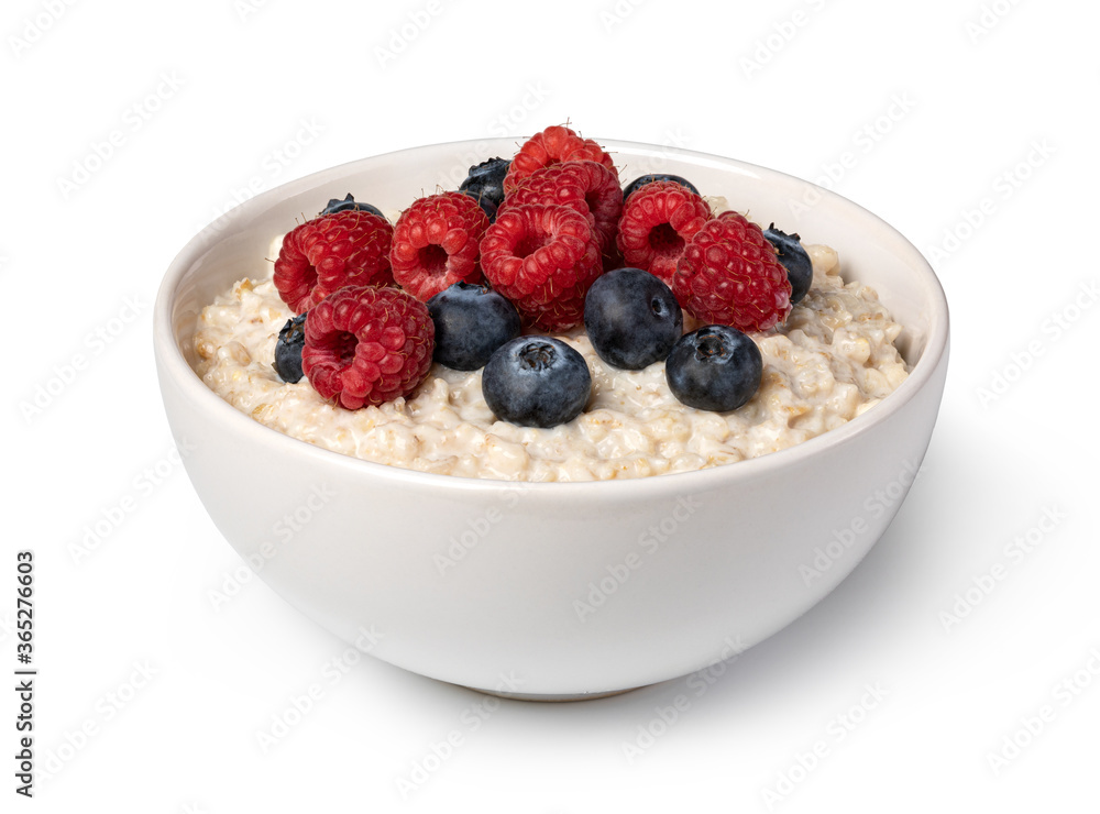 prepared oatmeal with berries prepared oatmeal with berries