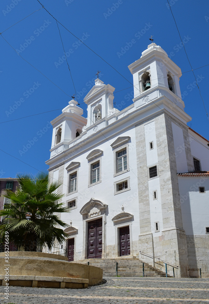 Sao Miguel church in Alfama, the oldest district of Lisbon, Portugal.