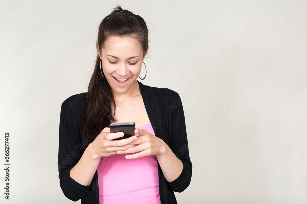 Portrait of young beautiful woman against white background Portrait of young beautiful woman against white background