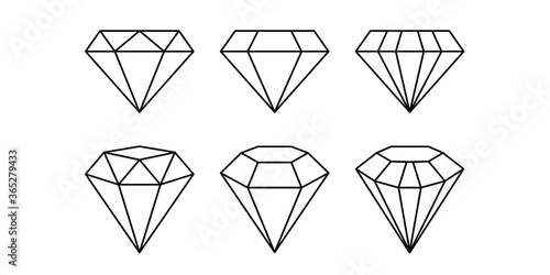 Diamond Icon set - stock vector.
