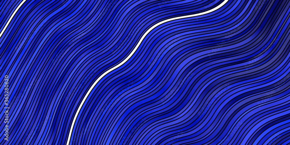 Dark BLUE vector background with bent lines. Gradient illustration in simple style with bows. Smart design for your promotions.