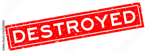 Grunge red destroyed word square rubber seal stamp on white background
