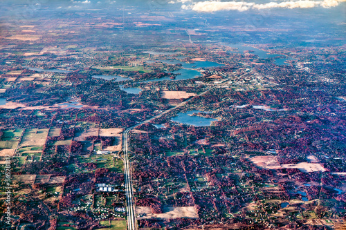 Typical landscape of State Michigan in the USA photo