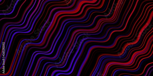 Dark Blue, Red vector layout with curves. Colorful abstract illustration with gradient curves. Best design for your ad, poster, banner.