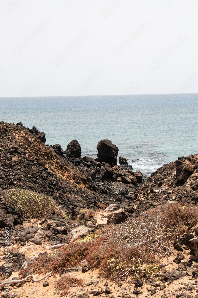 rocky paradise beach on Isla de Lobo, Canary Islands
