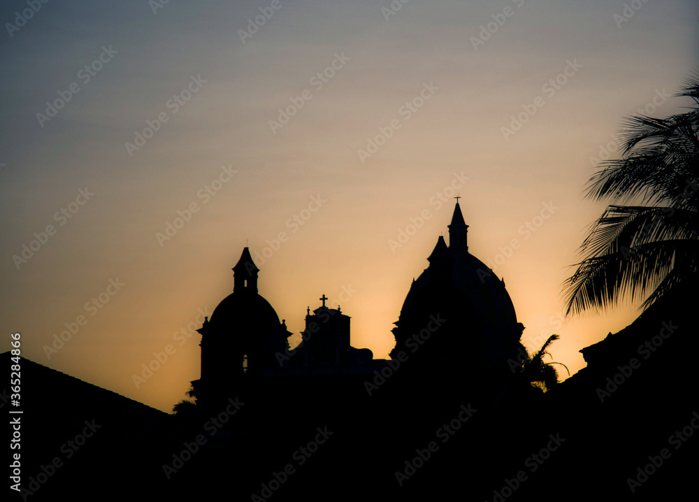 Sunset in Cartagena Historic Center
