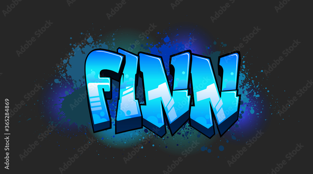 Finn Graffiti Name Design Stock Vector Adobe Stock