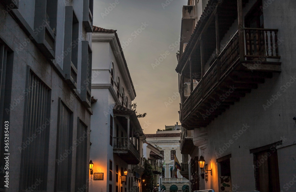 Street on Historic Center Cartagena Colombia